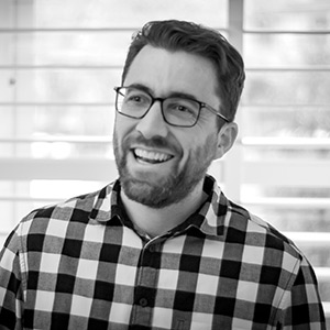 Black and white image of Michael Gooding