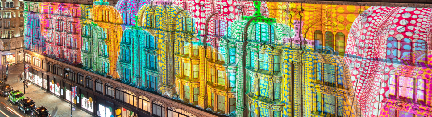 Louis Vuitton takeover at Harrods 2023, inspired by the LV and Yayoi Kusama  collaboration 